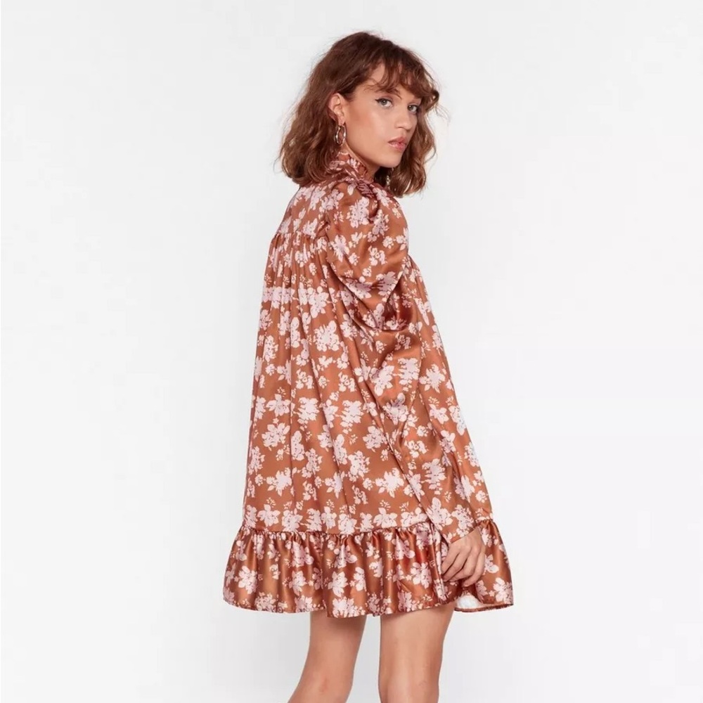 Flower Grown Wild Satin Mini Dress 💐 D26 - Picture 4 of 8